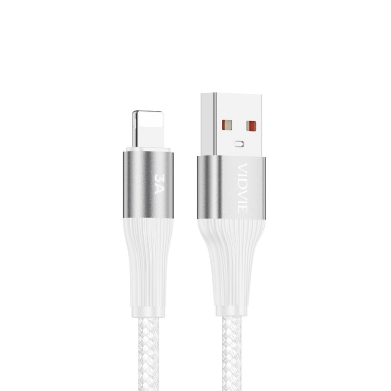 Cable de Datos VIDVIE CB4038 USB - Lightning  3A Blanco