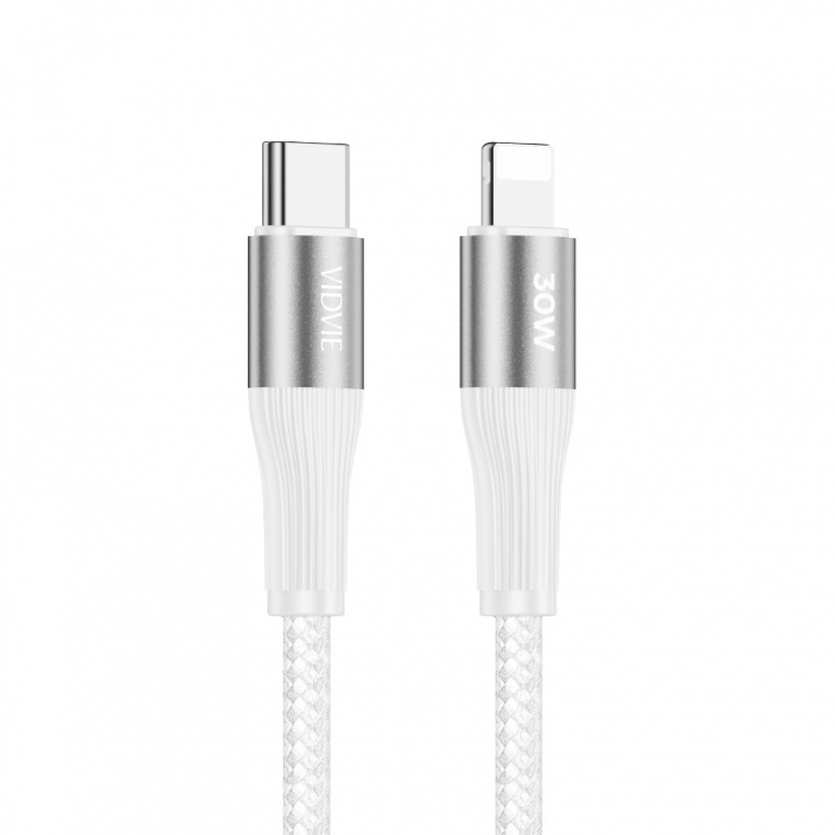 Cable de Datos VIDVIE CB4038C- BLANCO 3A+cable C A lightning