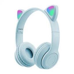 Auricular Bluetooh P47M con orejas Celeste