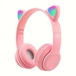 Auricular Bluetooh P47M con orejas Rosa