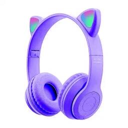 Auricular Bluetooh P47M con orejas Violeta